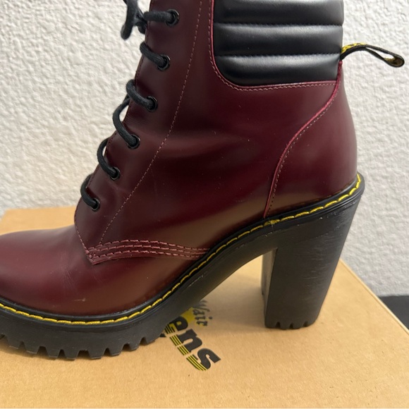 Dr. Martens Persephone ShirazOx Blood Lace-Up Boots 6-hole Platform Heeled Docs - Picture 3 of 16